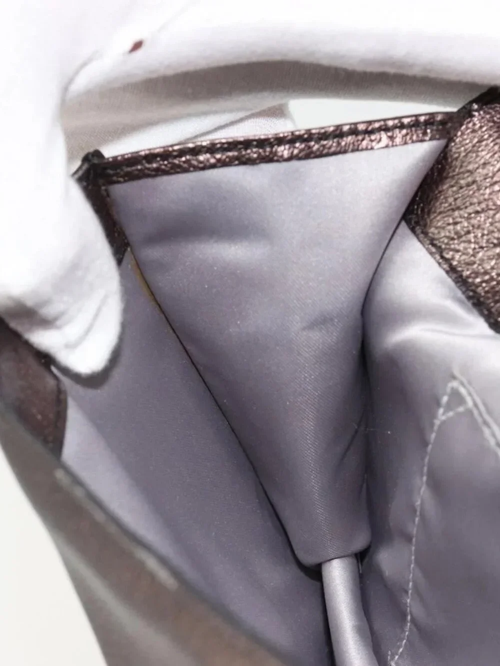 Salvatore Ferragamo Gancini Hand Bag Leather Gray Auth 188730A
